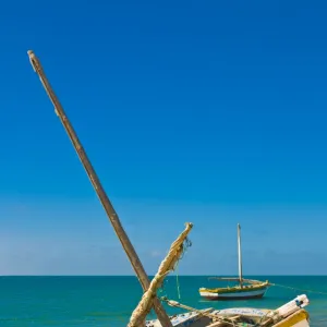 Traditional sailing boats in the Banc d Arguin, Mauritania, Africa