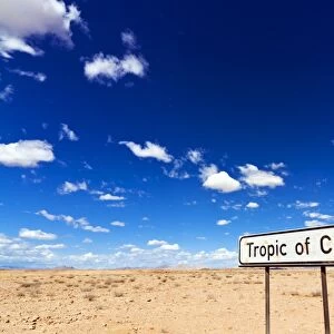 Tropic of Capricorn sign, Namib desert, Namibia, Africa
