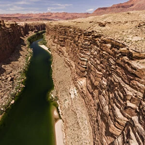 View of the Colorado River from the Glen Canyon Dam Bridge on Highway 89, Arizona