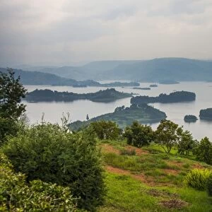 View over Lake Bunyonyi, Uganda, East Africa, Africa