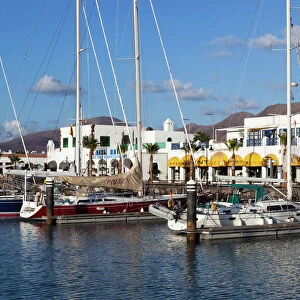 View over Marina, Playa Blanca, Lanzarote, Canary Islands, Spain