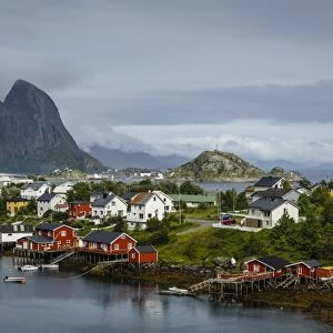 View over Reine, Lofoten Islands, Arctic, Norway, Scandinavia, Europe