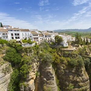 View of Ronda and Andalusian countryside from Puente Nuevo, Ronda, Andalusia, Spain