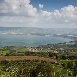 View over the Sea of Galilee (Lake Tiberias), Israel. Middle East