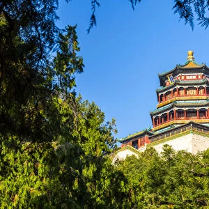 View of Tower of Buddhist Incense on Longevity Hill, Summer Palace, UNESCO World Heritage