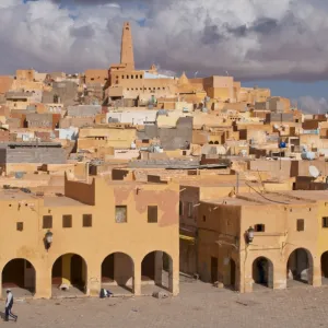 View over the town of Ghardaia, Mozabite capital of M Zab, UNESCO World Heritage Site