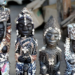 Voodoo statues on the Akodessawa Fetish Market, the worlds largest voodoo market