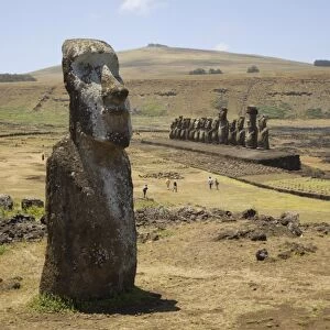 Walking Moai, Ahu Tongariki, UNESCO World Heritage Site, Easter Island (Rapa Nui)