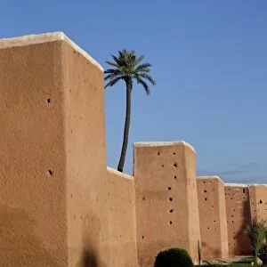 The walls of the old city, Marrakesh, Morocco, North Africa, Africa