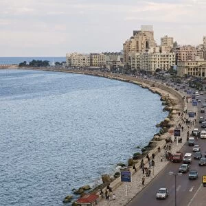 Waterfront and Sharia 26th July, Alexandria, Egypt, North Africa, Africa