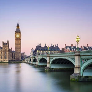 Westminster Bridge, Palace of Westminster and the clock tower of Big Ben (Elizabeth Tower)