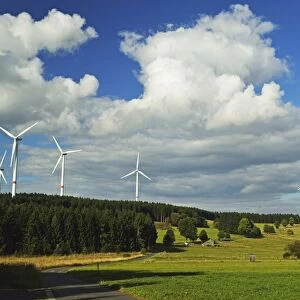 Wind turbines, Westerwald, Rhineland-Palatinate, Germany, Europe