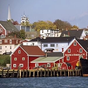Wooden buildings on the waterfront of the heritage town of Lunenburg in Nova Scotia