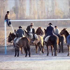 Horses on a local football pitch - 1978 World Cup