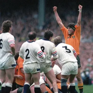 John Eales celebrates at the final whistle of the 1991 World Cup Final