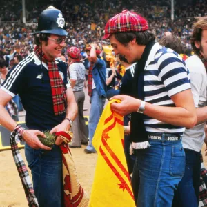 Scotland fans take turf from the Wembley pitch - 1977 British Home Championship