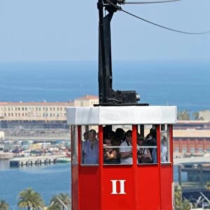 Cable Car crossing Barcelona Harbour, Barcelona, Spain