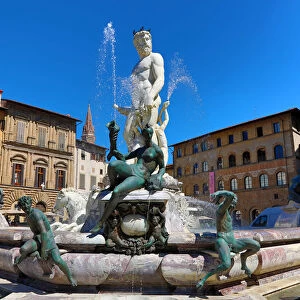 Fountain of Neptune in the Piazza della Signoria, Florence, Italy