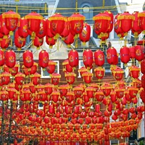 Red Chinese New Year Lanterns, Dog Year, Chinatown, London