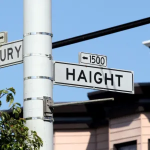 Street sign for Ashbury and Haight streets, San Francisco