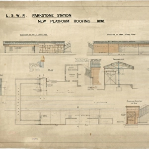 L. S. W. R Parkstone Station - New Platform Roofing [1898]