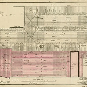 Liverpool Street Station. London & North Eastern Railway. Plan of Station Roof
