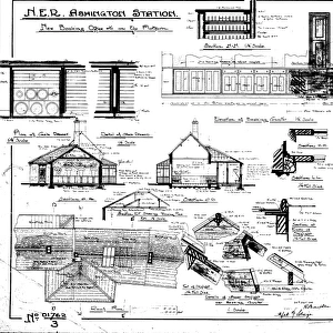 N. E. R Ashington Station New Booking Office over Platform [1912]