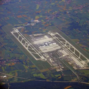 Aerial view of Munich Airport, Germany