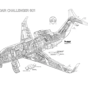 Bombardier Challenger 601 Cutaway Drawing