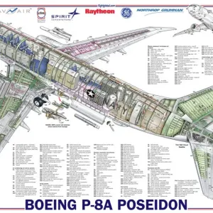 Boeing P-8A Poseidon Cutaway Print Boeing P-8A Poseidon Cutaway Print