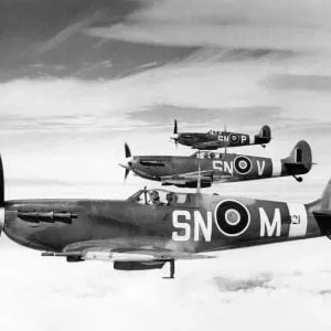 Print of Supermarine Spitfire MKVB Formation Print of Supermarine Spitfire MKVB Formation