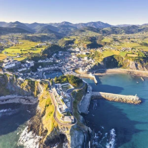 Aerial view of Luarca, Asturias, Spain