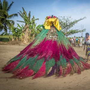 Africa, Benin, Grand Popo. Zangbeto ceremony in heve