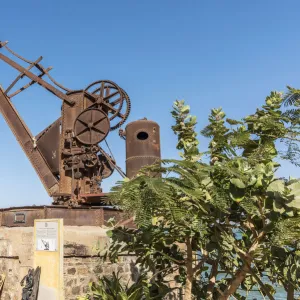 Africa, Senegal, Saint-Louis. An old steam crane