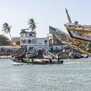 Africa, Senegal, Saint-Louis. Old wooden fishing boats