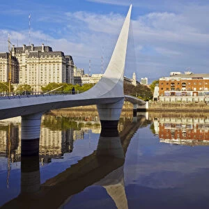 Argentina, Buenos Aires Province, City of Buenos Aires, View of Puente de la Mujer