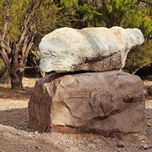 Argentina, Jujuy Province, Tilcara, View of Bell Stone in the Pucara de Tilcara, pre-Inca