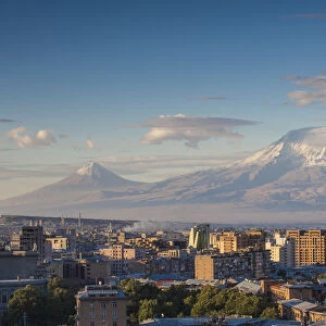 Armenia, Yerevan, View of Yerevan and Mount Ararat from Cascade