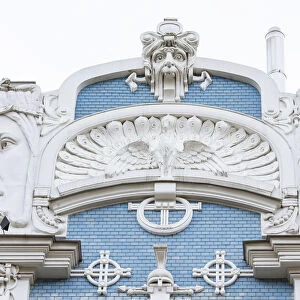 Art Noveau architecture in Central Riga, Latvia, Baltic States, Europe