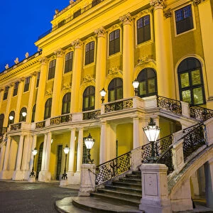 Austria, Vienna, Schonbrunn Palace exterior, winter, evening