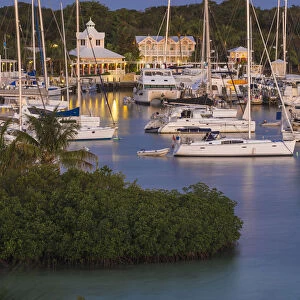 Bahamas, Abaco Islands, Elbow Cay, Hope Town, View of Hope Town Inn & Marina