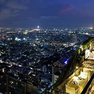 Bangkok City skyline from Vertigo, a bar and restaurant on top of the Banyan Tree Hotel