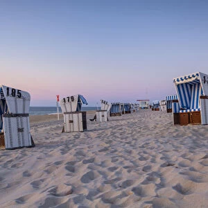 Beach Chairs at the north sea, Sylt, North Frisia, Schleswig-Holstein, Germany, Europe