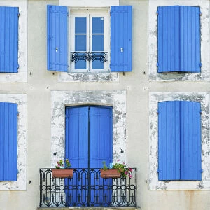 Blue Window Shutters & Door, Languedoc, France