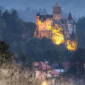 Bran Castle by night, Bran district, Transylvania, Romania
