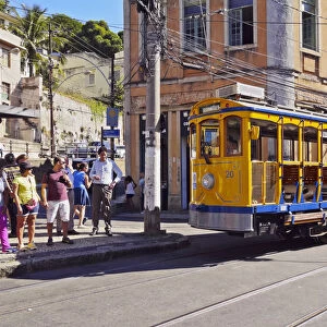 Brazil, City of Rio de Janeiro, The Santa Teresa Tram on Largo dos Guimaraes