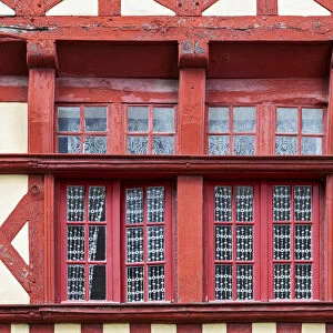 Brittany, France, Tra guier. Brittany architectural details, windows Tra guier village