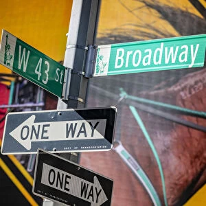 Broadway and one way street signs, Manhattan, New York, USA