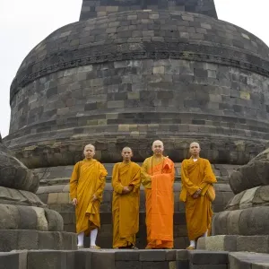 Borobudur Buddhist Monks Print Borobudur Buddhist Monks Print