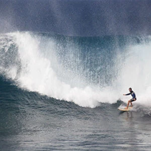 Cape Verde, Sal, Surfers in Ponta Preta, Cape Verdes most famous surfing spot